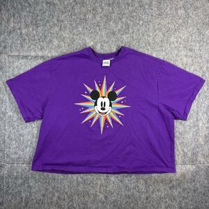 Disney Store Pride Collection T-Shirt‎ Women's 2XL XXL Cropped Purple Mickey